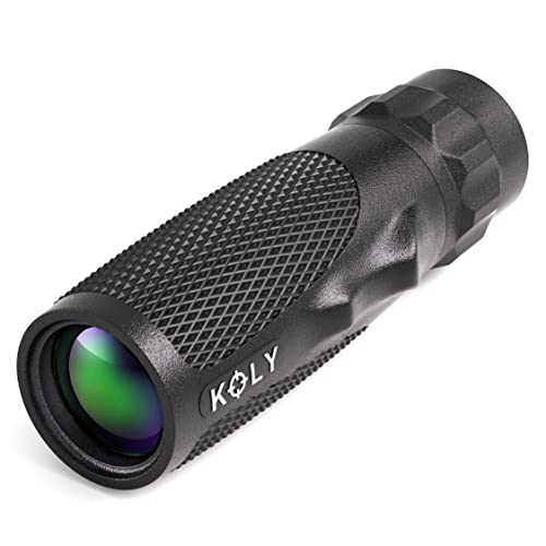 Koly BAK-4 Prism 10X25 Monocular Telescope, Compact Weather Resistant Scope with Snake Skin Grip, Designed for Bird Watching, Hiking, Hunting, Archery, and More, 10X Magnification, Black - Image 1