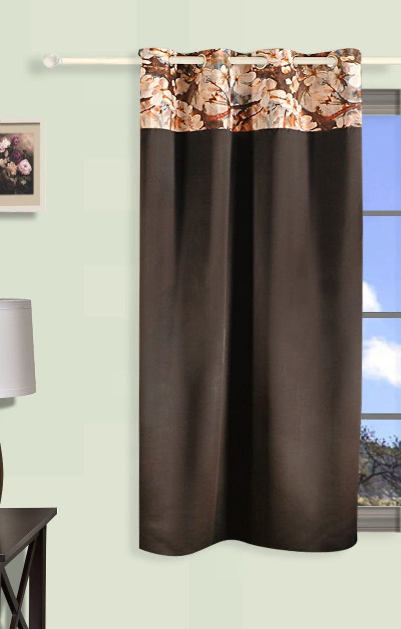 Swayam 100% Blackout Polyester Window Curtain for Living Room & Bedroom | 5 Feet | Room Darkening Curtain with Eyelets | Pack of 1 | Solid Design – Brown - Image 2