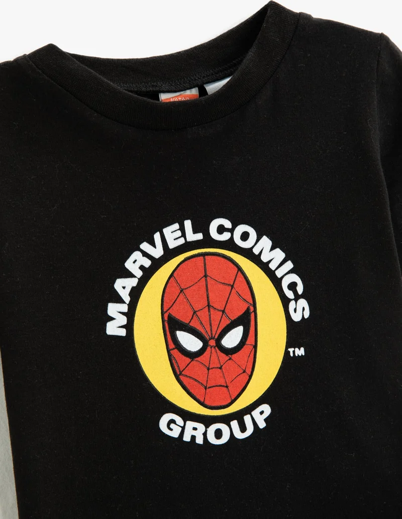 كوتون Spiderman T-Shirt Licensed Short Sleeve Crew Neck
