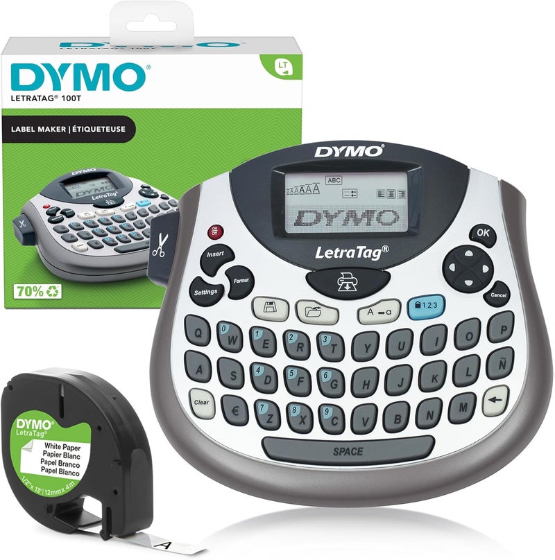 DYMO LetraTag LT-100T Label Maker - Portable Thermal Printer with QWERTY Keyboard, Blue - Image 1