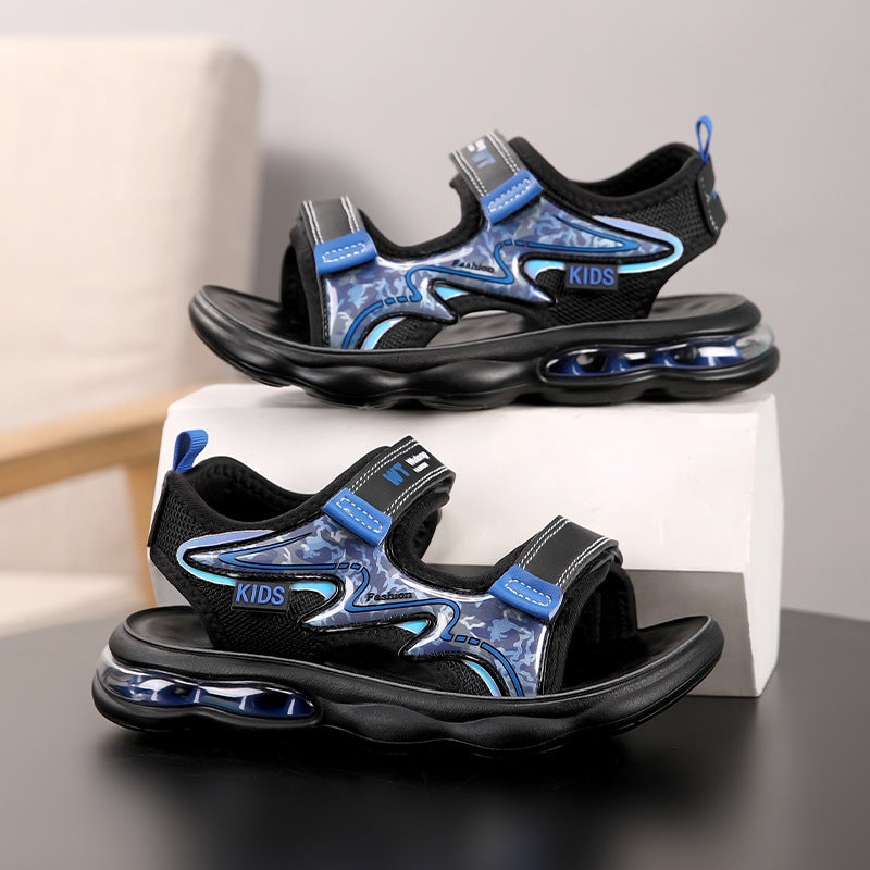 Children'S Sandals Style Students' Breathable Open-Toe Sports Sandals For Middle And Large Children Versatile Soft-Soled Air-Cushion Beach Shoes - Image 2