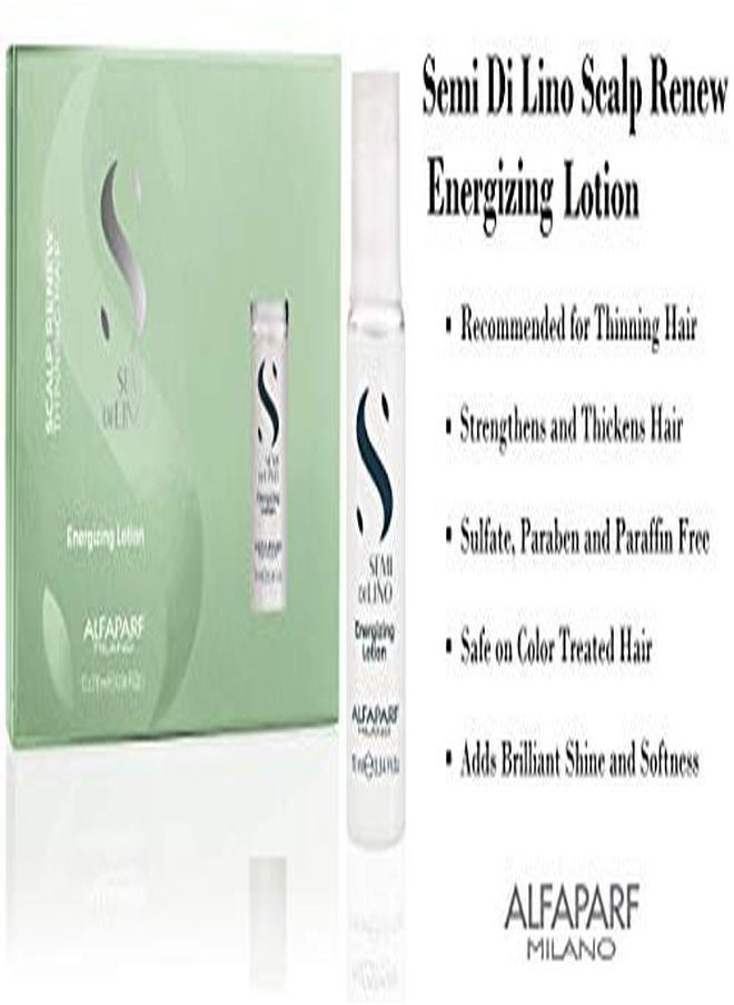 ALFAPARF MILANO Semi Di Lino Scalp Renew Energizing Lotion For Thinning Hair Strengthens Redensifies And Stimulates Hair Fiber Professional Salon Quality Package Of 12 Vials  - Image 5
