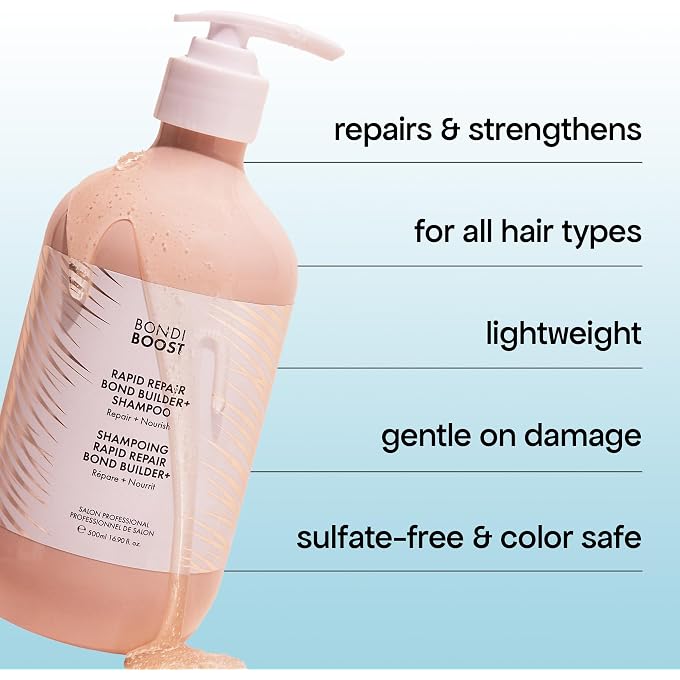 BONDIBOOST Rapid Repair Bond Builder + Shampoo for Damaged Hair [16.90 fl oz], Strengthening Formula for Restoring + Rebuilding Hair, Deep Conditioning + Nourishing Treatment for Healthier Results - Image 2