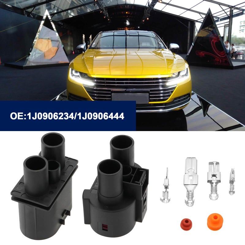 SING F LTD 1 Set of 4 Pin Male and Female Connector Plug Set Compatible with Volkswagen Compatible with Audi Compatible with Seat Compatible with Skoda OE 1J0906234 1J0906444 - Image 4