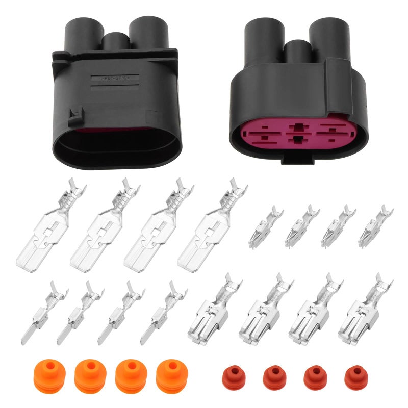 SING F LTD 1 Set of 4 Pin Male and Female Connector Plug Set Compatible with Volkswagen Compatible with Audi Compatible with Seat Compatible with Skoda OE 1J0906234 1J0906444 - Image 2