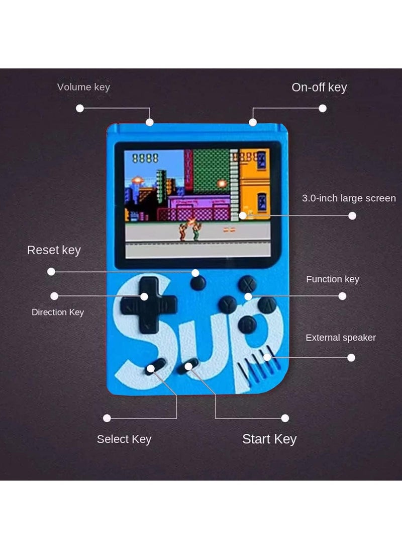 SUP 400-In-1 Mini Handheld Gaming Console, Portable Mini Handheld Video Game Console Built-In 400 Games Blue - Image 2