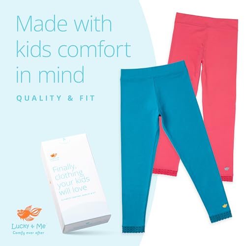 Lucky Me Lucky & Me Jada Athletic Leggings for Girls, 3 Pack, Tagless, Lace Trim, Full Length, Black/Grey/Red, 9/10 - Image 4