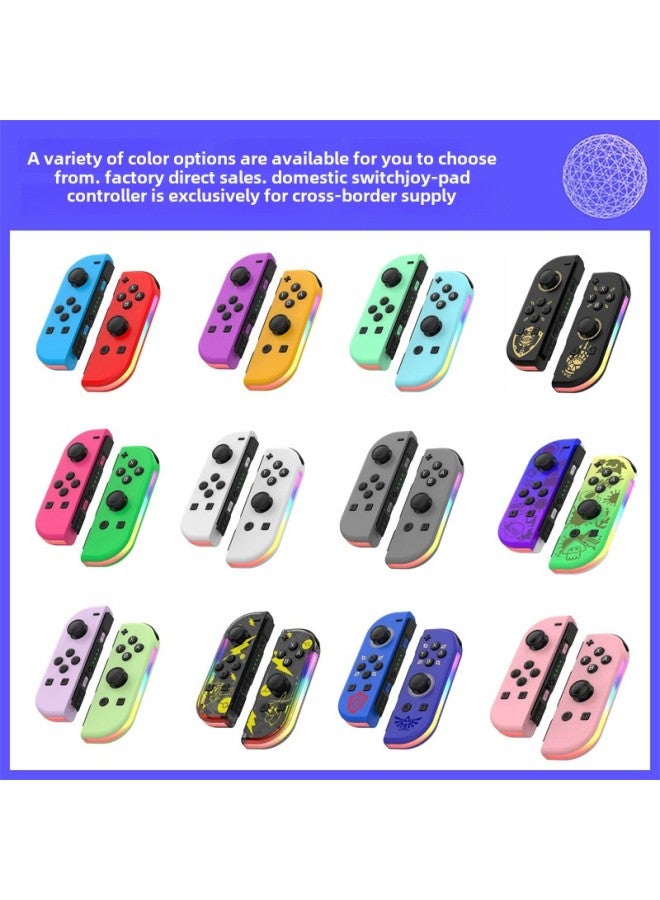 Switch Joycon Left And Right Game Handles Colorful RGB Light Effect Wake-up 5.2 Bluetooth Vibration Somatosensory-Product Color:Ajc Spray White (without Hand Strap)  - Image 2