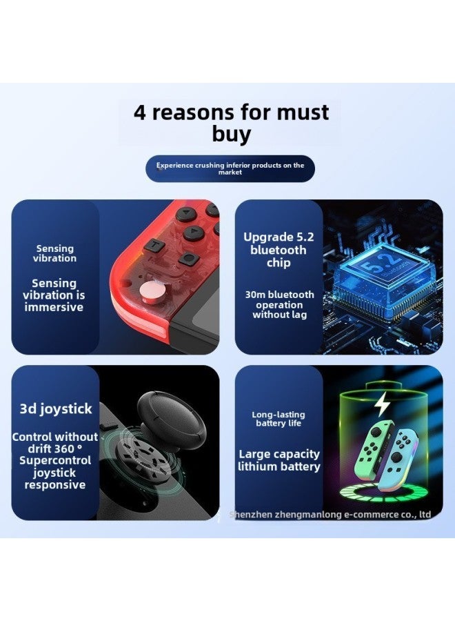 Switch Joycon Left And Right Game Handles Colorful RGB Light Effect Wake-up 5.2 Bluetooth Vibration Somatosensory-Product Color:Ajc Spray White (without Hand Strap)  - Image 5