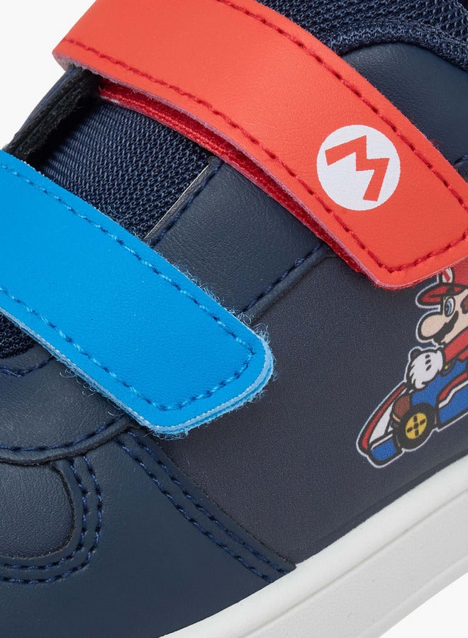 Super Mario Printed Sneakers with Hook and Loop Closure - Image 4