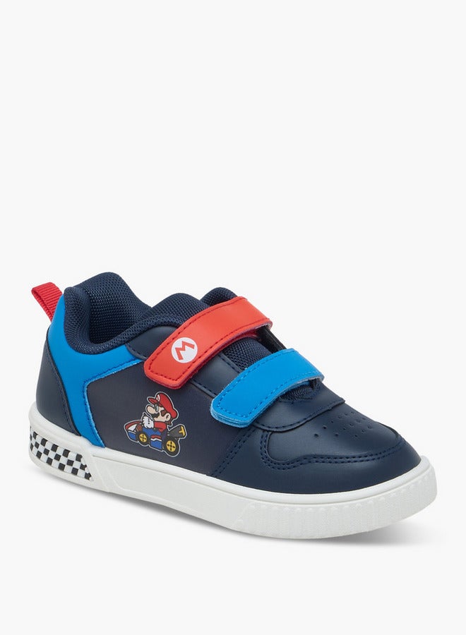 Super Mario Printed Sneakers with Hook and Loop Closure - Image 2