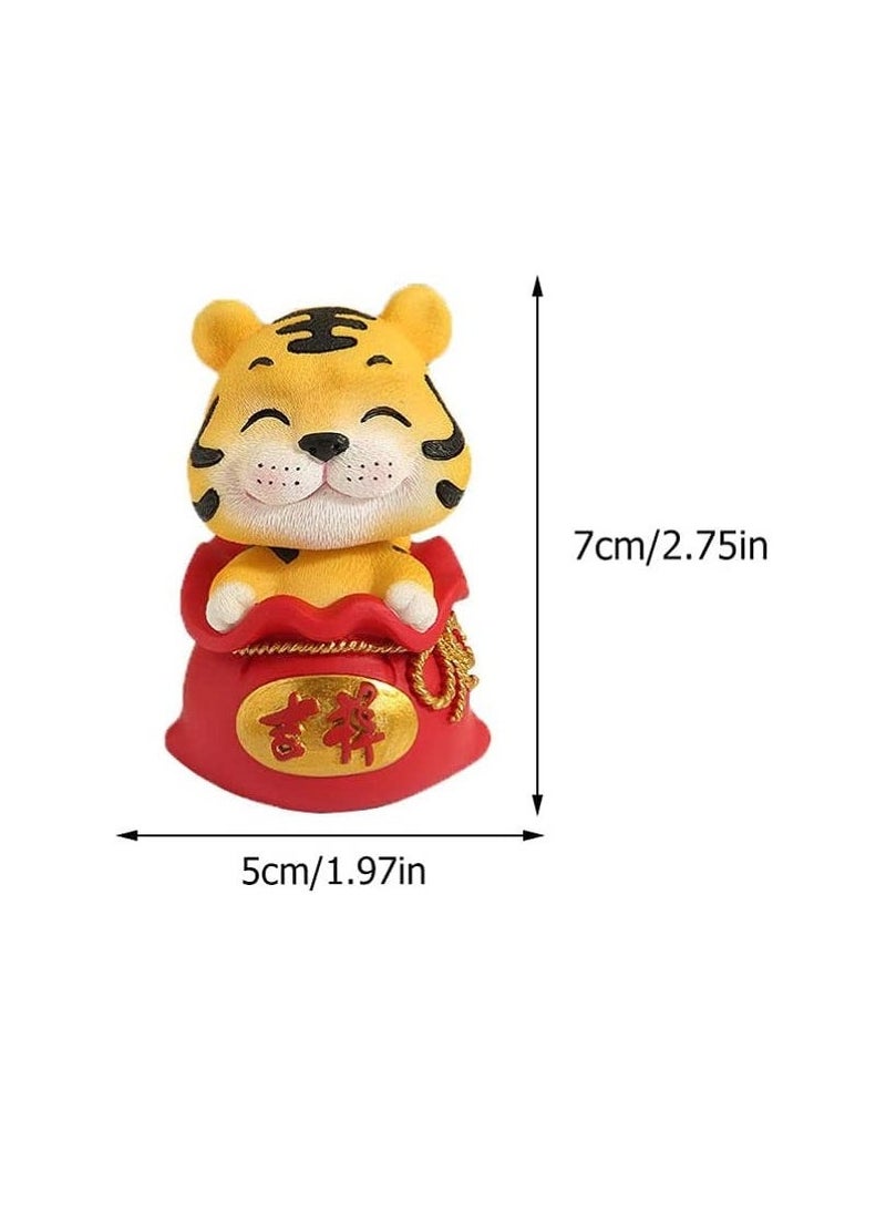 2pcs Chinese Zodiac Tiger Resin Collectible Figurines Table Decor Statue Chinese Lucky Bag Money Sack Decorations  - Image 4