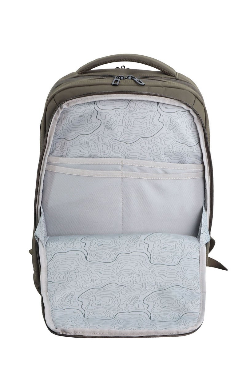 Discovery Discovery Downtown 2-Compartment Backpack 20L – Khaki |RPET Laptop Backpack with RFID & Travel Strap - Image 4