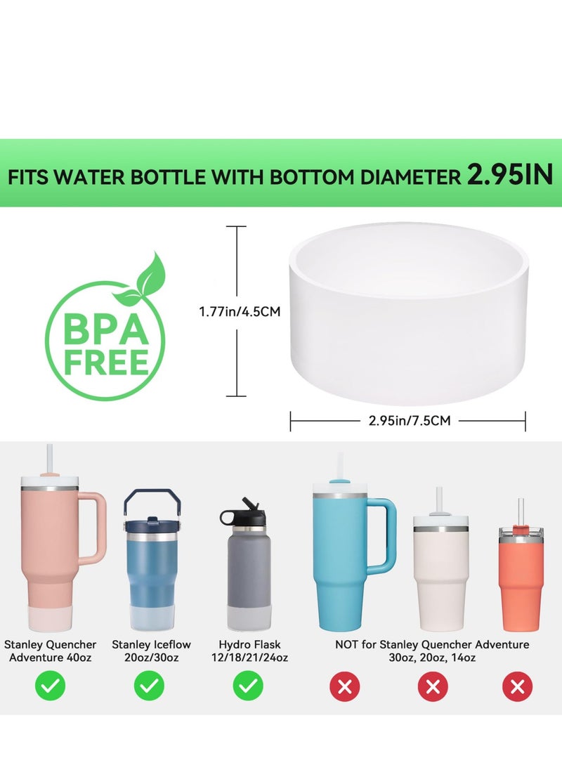 Generic - 2pcs 7.5cm Silicone Boot Bottom Sleeve Cover for Stanley 40oz Tumbler Quencher Adventure and Ice Flow Flip 30 oz 20 oz Water Bottle (Grey) - Image 1