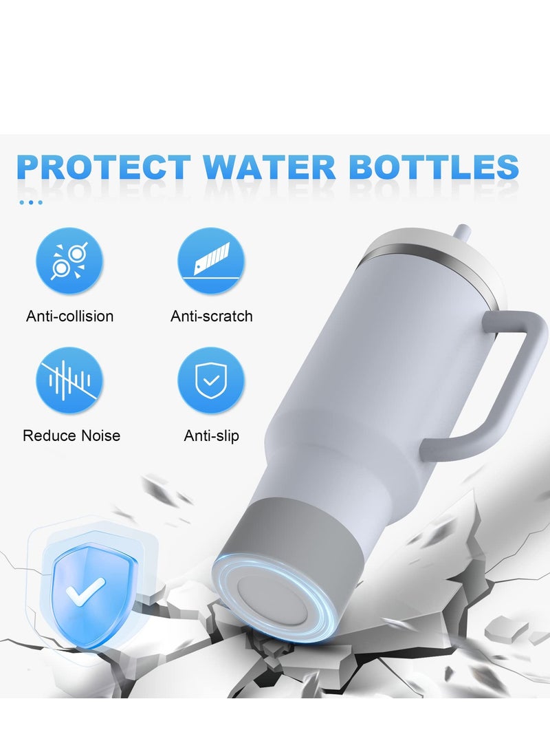 Generic - 2pcs 7.5cm Silicone Boot Bottom Sleeve Cover for Stanley 40oz Tumbler Quencher Adventure and Ice Flow Flip 30 oz 20 oz Water Bottle (Grey) - Image 1