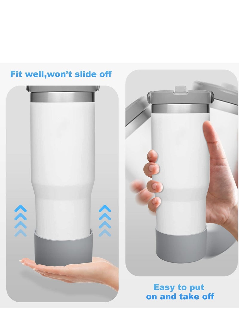 Generic - 2pcs 7.5cm Silicone Boot Bottom Sleeve Cover for Stanley 40oz Tumbler Quencher Adventure and Ice Flow Flip 30 oz 20 oz Water Bottle (Grey) - Image 1
