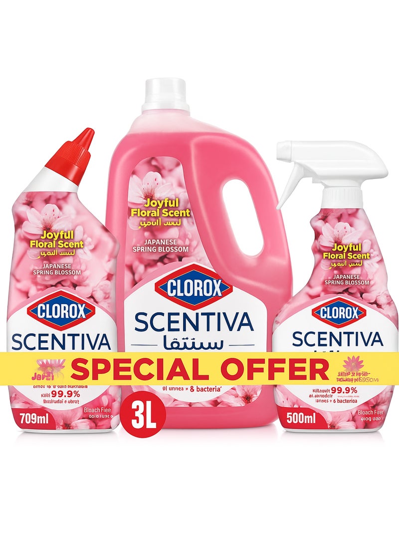 Clorox Scentiva Japanese Spring Blossom Grove Bundle 3L - Image 1