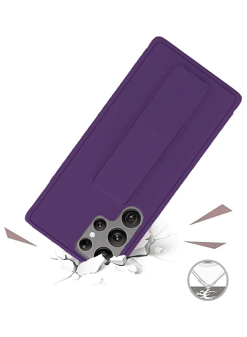 Denx Magnetic Case for Samsung Galaxy S24 Ultra, Back Stand Case Magnetic Car Holder, Premium Silicone Horizontal & Vertical Kickstand, with Multi Stand for Samsung Galaxy S24 Ultra (Deep Purple) - Image 2