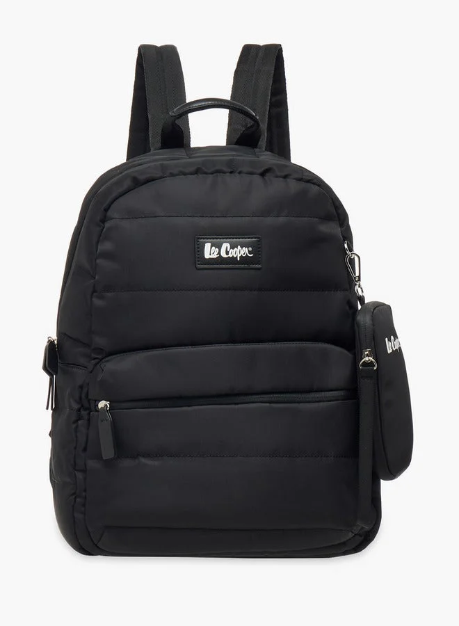 Solid School Backpack With Zip Closure And Pouch - 31X14X42 Cm
