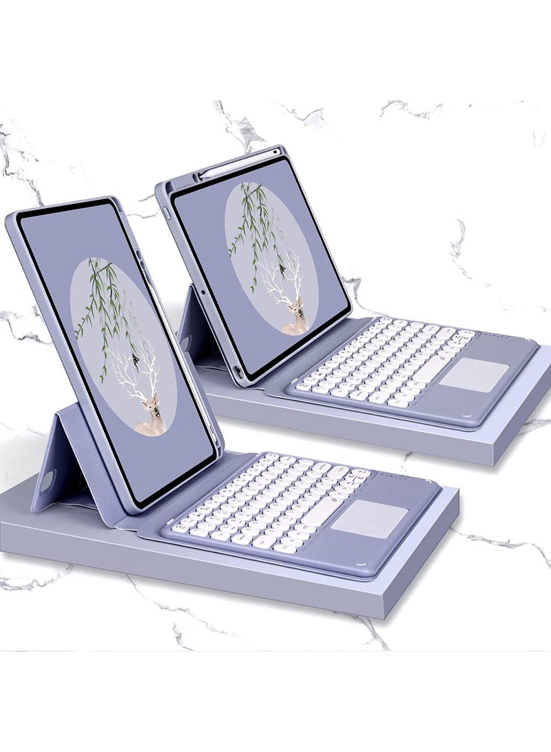 Arabic and English Keyboard Case with Touchpad for iPad 10.9" Air 5th 4th Generation iPad Pro 11 Inch, Vertical Magnetic Detachable Magic Back Clear Cover with Pencil Holder  - Image 1
