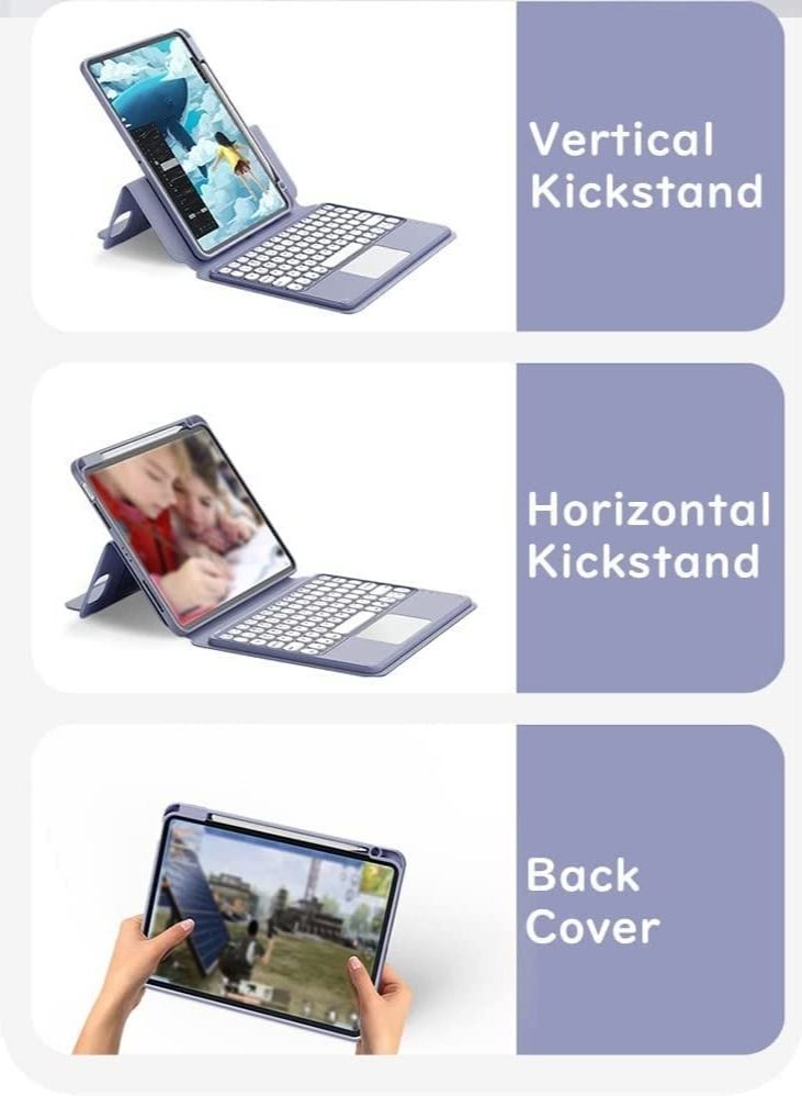 Arabic and English Keyboard Case with Touchpad for iPad 10.9" Air 5th 4th Generation iPad Pro 11 Inch, Vertical Magnetic Detachable Magic Back Clear Cover with Pencil Holder  - Image 4
