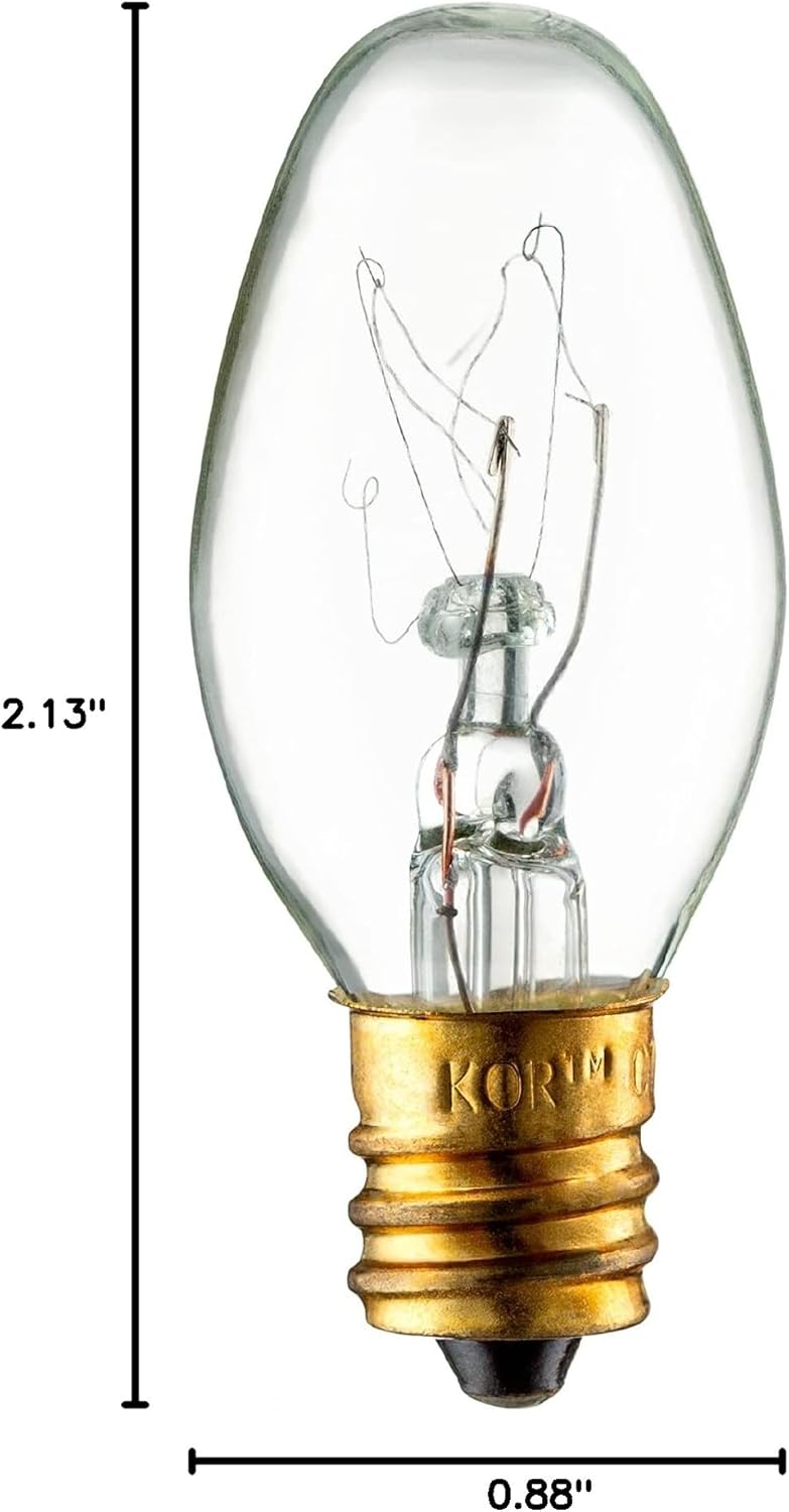 KOR Pack Of 10 15Watt Light Bulb for Scentsy PlugIn Warmer Nightlight Mini Scented Candle Wax Warmer Diffuser and Himalayan Salt Rock Lamps  Baskets 15C7 15W Clear Replacement Bulb Candelabra Base - Image 5