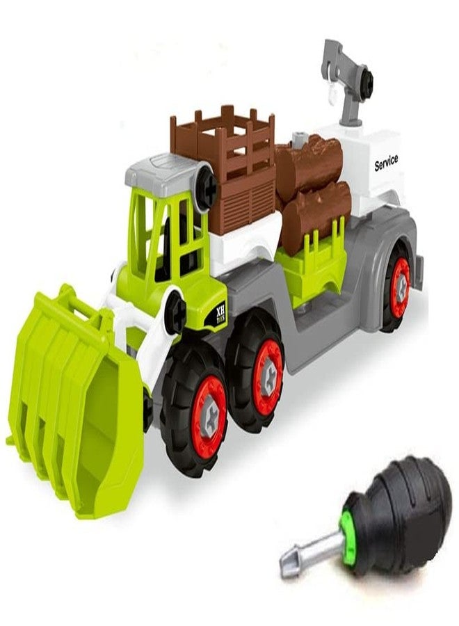 ISTOSY Unbreakable Construction Engineering Truck Friction Powered 3 in 1 Farm Truck Toys for Kids Boys Girls Pull Back Vehicle Assembly Toy (Multicolor) - Image 1