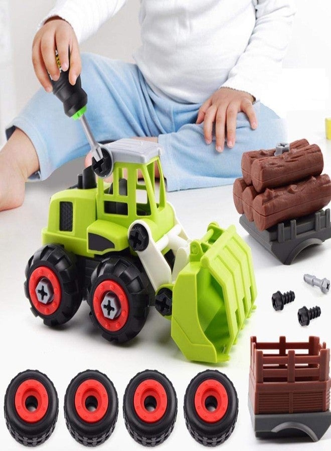 ISTOSY Unbreakable Construction Engineering Truck Friction Powered 3 in 1 Farm Truck Toys for Kids Boys Girls Pull Back Vehicle Assembly Toy (Multicolor) - Image 5