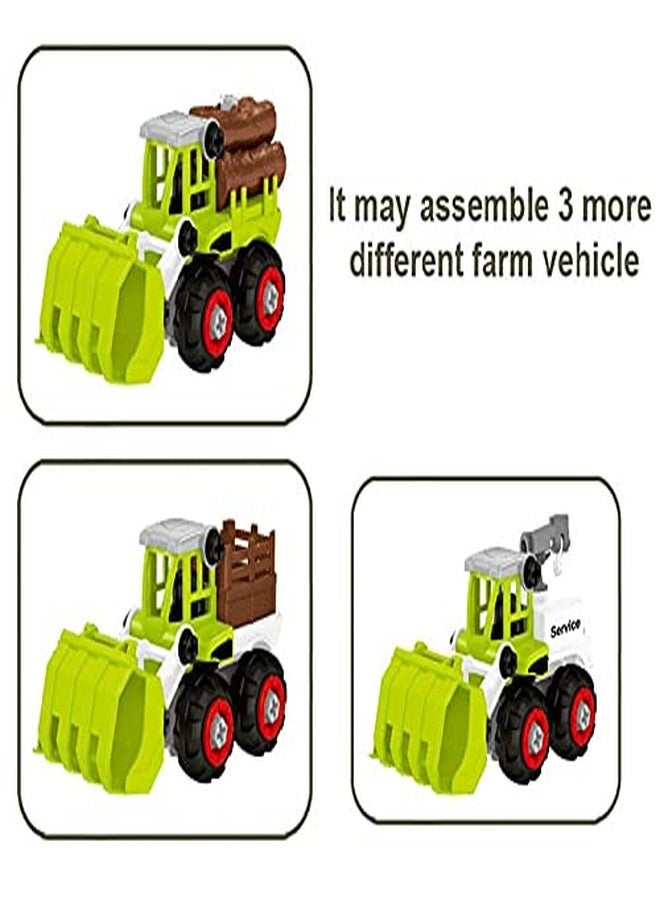 ISTOSY Unbreakable Construction Engineering Truck Friction Powered 3 in 1 Farm Truck Toys for Kids Boys Girls Pull Back Vehicle Assembly Toy (Multicolor) - Image 3