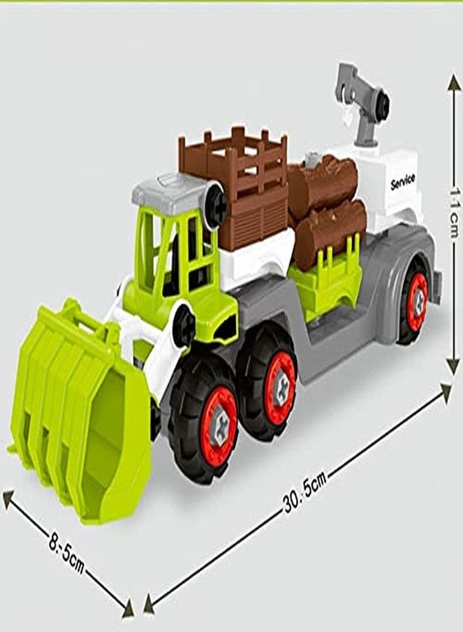 ISTOSY Unbreakable Construction Engineering Truck Friction Powered 3 in 1 Farm Truck Toys for Kids Boys Girls Pull Back Vehicle Assembly Toy (Multicolor) - Image 4