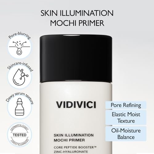 VIDIVICI Skin Illumination Mochi Primer 105 fl oz KBeauty Pore Blurring SerumLike Makeup Primer with 84 Skincare Ingredients Pearl Soft Focus Effect Hydrating Makeup Gripping Base - Image 3
