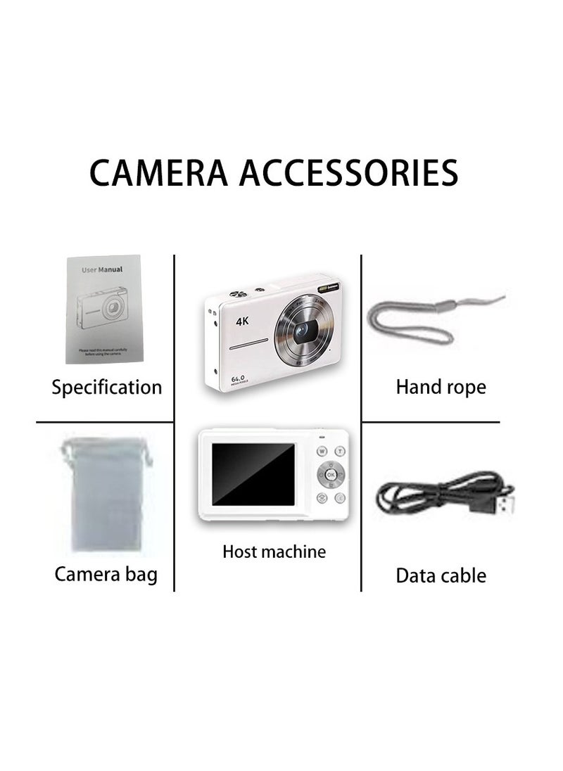 Generic - HD CCD Digital Camera, Affordable Student Entry-Level Pocket Camera, Retro Style Vlog Video Camcorder with 2.8-inch Display (No Memory Card Included) - Image 1