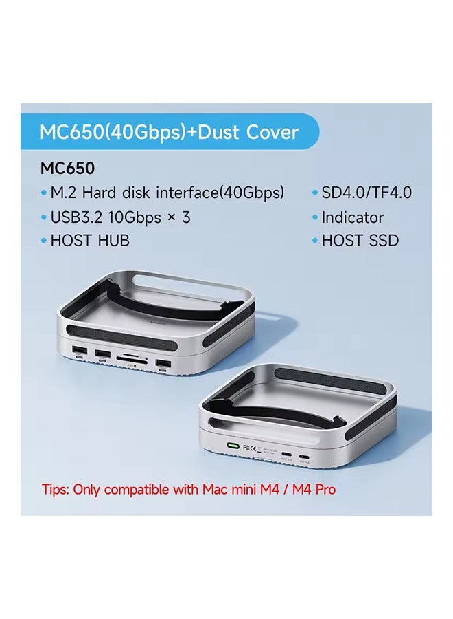 Hagibis Hagibis USB C Hub for Mac mini M4/M4 Pro with 40Gbps M.2 SSD Enclosure USB 3.2 Gen2 SD/TF 4.0 Type-C Docking Station Desk Stand 