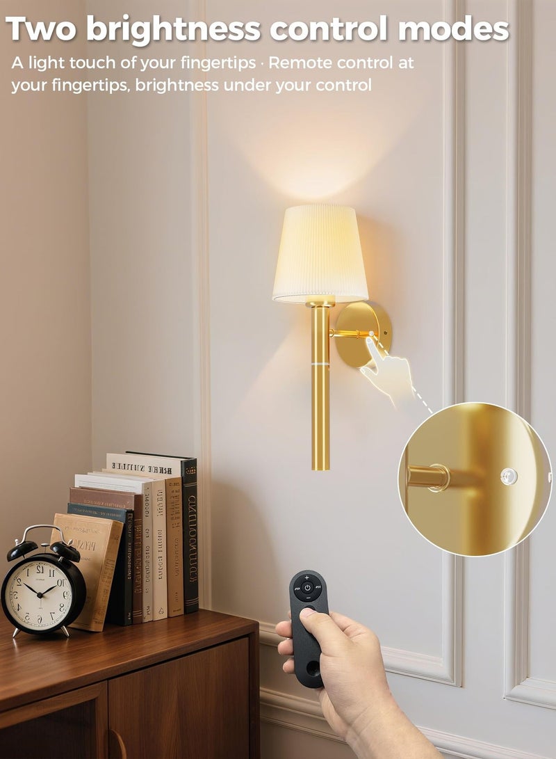 XICEN 2 Pcs USB-C Charging Wall Lights, Wall Sconce with Magnetic 5200mAh Battery, 3 Color Temperature, Remote Control & Timer Function for Bedroom Living Room Hallway Home Decor - Image 5