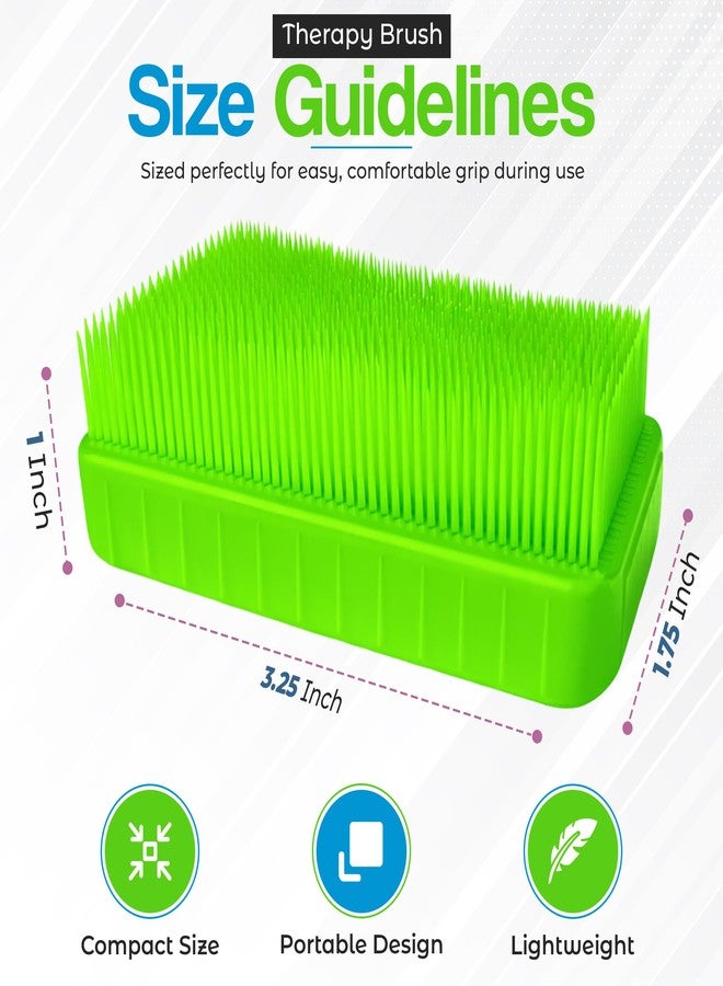 Quality Home Wilbarger Method Therapy Sensory Brush (Green) - Occupational Therapressure Brush for Calming, Stimulating, and Sensory Brushing, 3 Count - Image 3