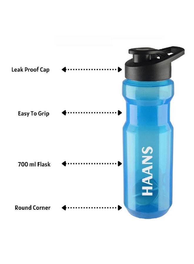 Haans Aqua Gym Protein Shaker Bottle with Easy Mixing Ball 700 Ml Color- Blue (Pack of 1) - Image 2