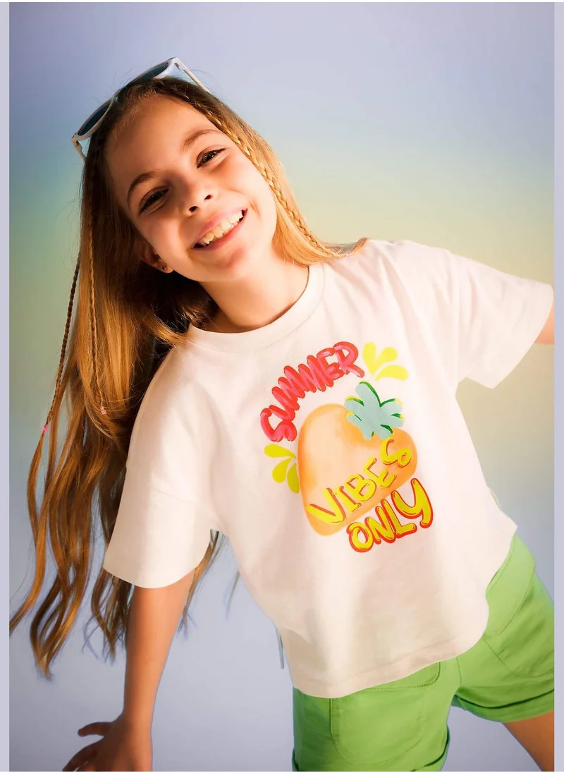 DeFacto Girl Knitted Short Sleeve Body