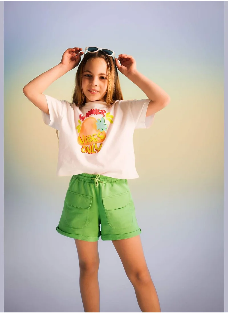 DeFacto Girl Knitted Short Sleeve Body