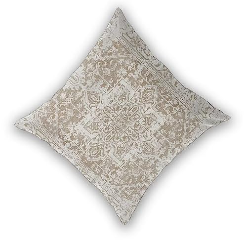 Sunshineyan Boho Pillow Covers 18x18 Set of 2, Brown Beige Carpet Pattern Outdoor Decorative Throw Pillows Ethnic Rustic Farmhouse Cushion Cases Linen Gifts for Couch Sofa Decor - Image 2