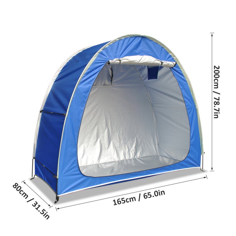 Waterproof Tent: Grey PU4000 210D Oxford Cloth With Silver Coating - UV & Weather Protection Four Season Tent for Outdoor Garden, Pool Gear and Bike Storage - Image 3