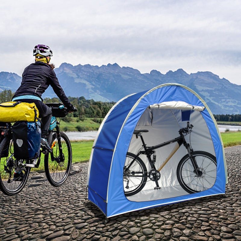 Waterproof Tent: Grey PU4000 210D Oxford Cloth With Silver Coating - UV & Weather Protection Four Season Tent for Outdoor Garden, Pool Gear and Bike Storage - Image 2