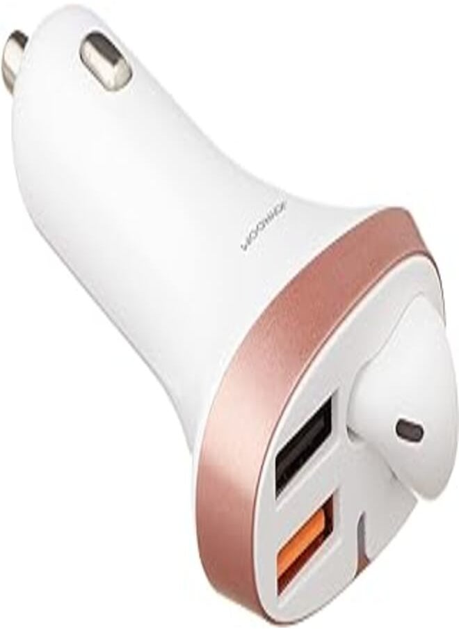 JOYROOM Joyroom JR-CP2 Car Charger with Earphone - White and Gold, USB 