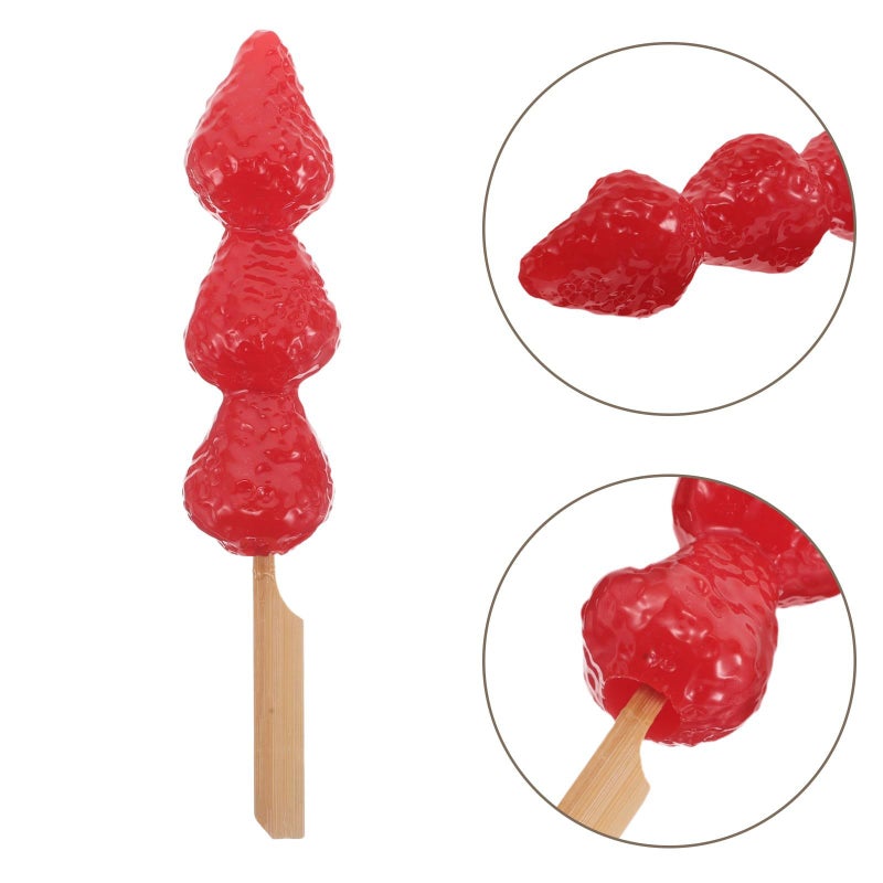 LOGOFUN 4pcs Artificial Strawberry Skewer Props Realistic Fruit Decoration Picks Lifelike Red Faux Food For Party Table Centerpiece Photography - Image 4