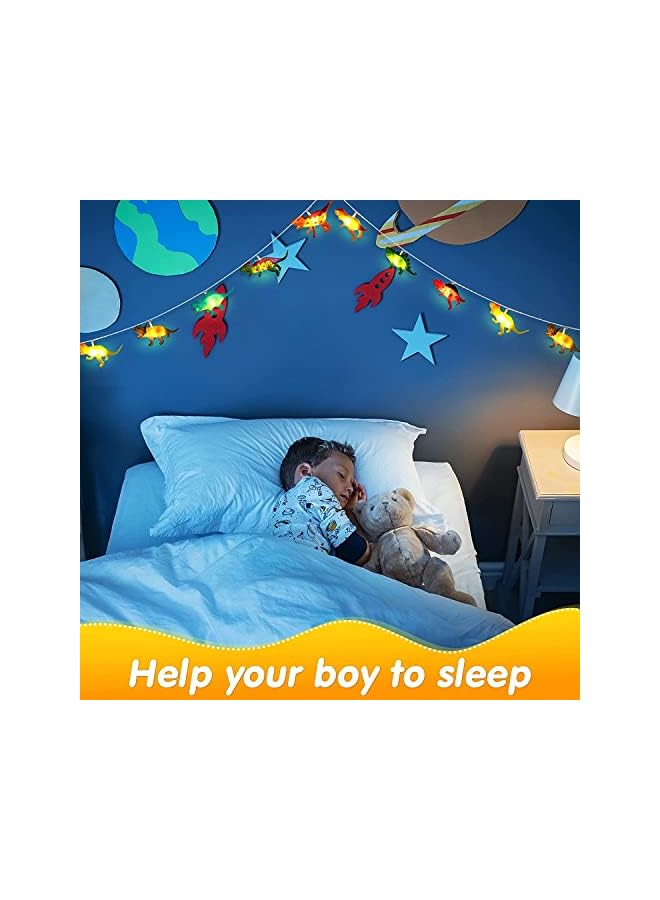The Bros 20 LED Dinosaur String Lights 9.8 Ft Room Decor for Boys Lamp Christmas Party Supplies Battery Operated Lights for Tent Garden Patio Holiday Tree Decorative - Image 5