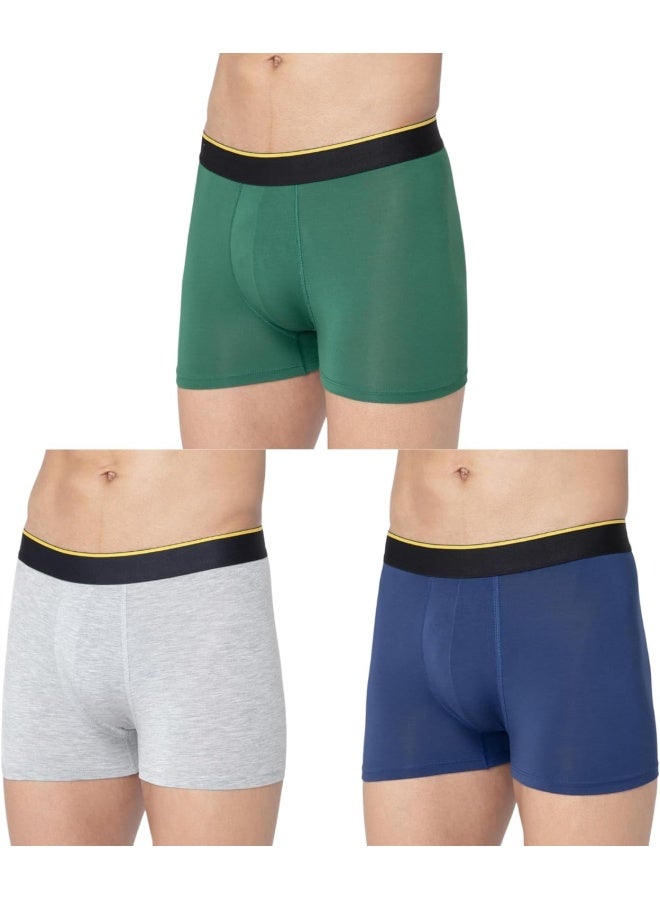 Bummer Bummer Men's Solid Micro Modal Trunks Underwear | Ultra Soft & Breathable | Combo Pack of 3  - Image 1