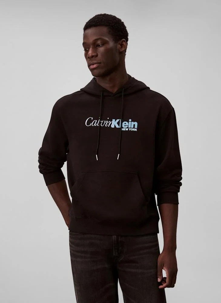 كالفن كلاين Long Sleeve Logo Graphic Hoodie