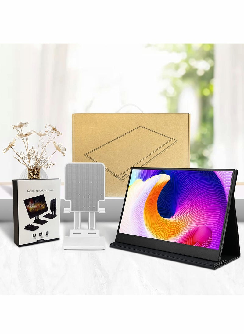 Excefore Tablet Holder Dual Tube Foldable Adjustable Multi-Angle Universal Tablet Holder Extremely Stable (Pearl White)  - Image 2