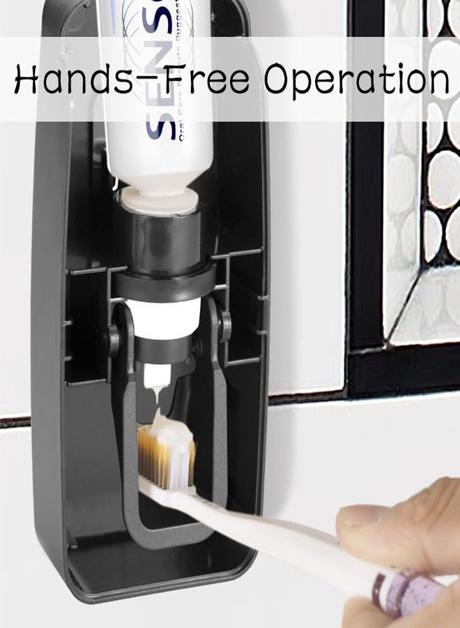 RIDGEPOLE Toothbrush Holder and Toothpaste Dispenser Set, Automatic Toothpaste Squeezer Dispenser, Dispenser Toothpaste Squeezer Kit, Wall Mounted Bathroom Accessories (Black) - Image 4