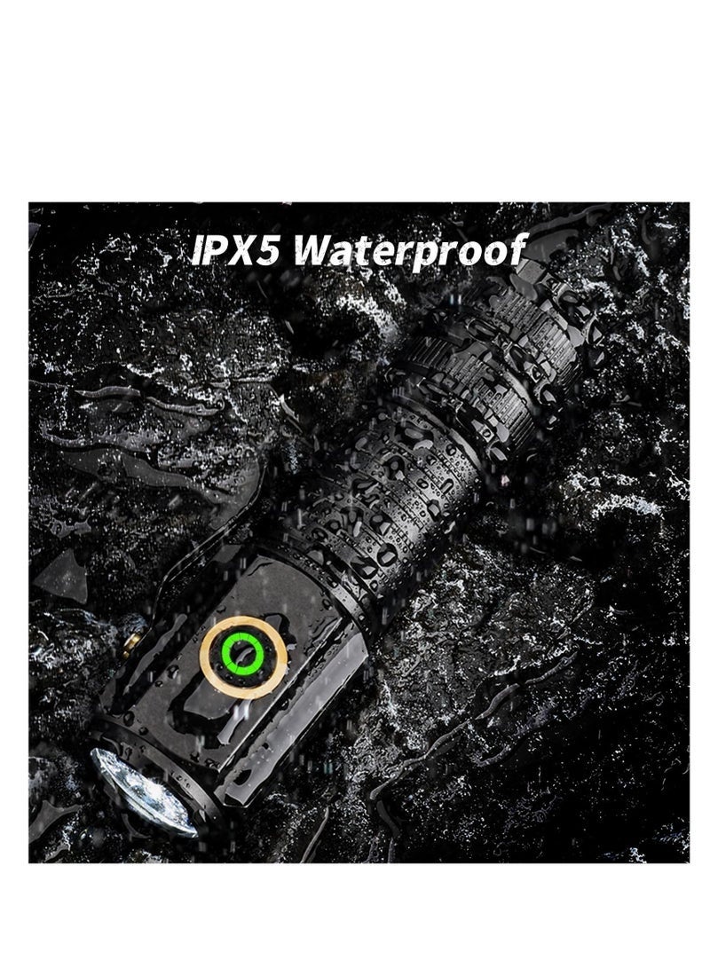 مصباح يدوي صغير LED قابل لإعادة الشحن USB C، مصابيح يدوية صغيرة قوية بحد أقصى 5000 لومن مع 5 أوضاع إضاءة، مصباح جيب مع مشبك، مصباح يدوي مغناطيسي لـ EDC، والتخييم، والمشي لمسافات طويلة، والطوارئ - Image 5