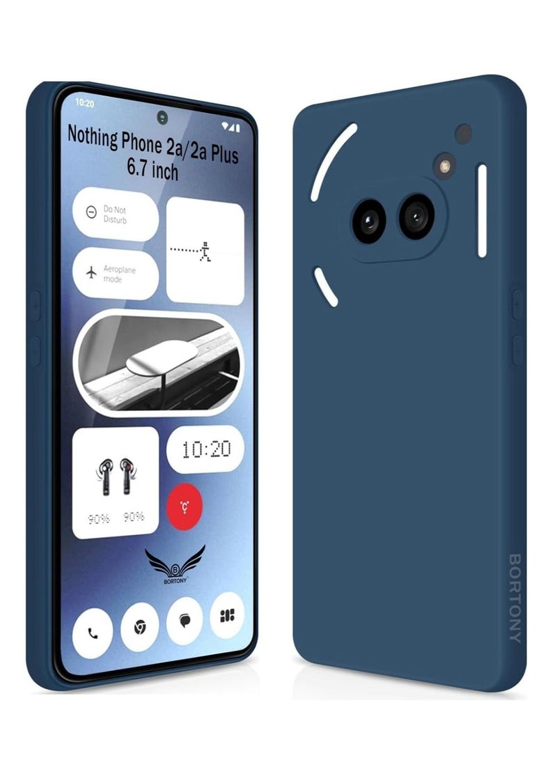 Raxoom Silky Touch Liquid Silicone Case Compatible with Nothing Phone 2a / 2a Plus (6.7-Inch) â€“ Shockproof, Anti-Scratch Soft Protective Cover with Microfiber Lining, Camera Protection, Durable Slim Grip Case for Everyday Use â€“ Blue - Image 1